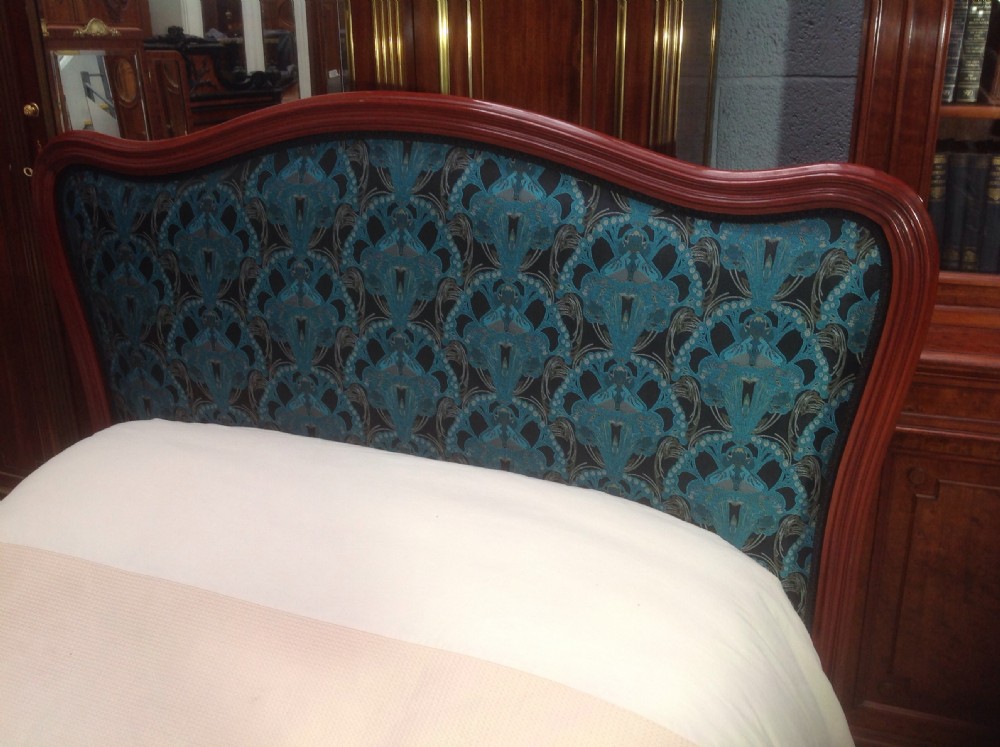 MAHOGANY FRENCH UPHOLSTERED BED View V