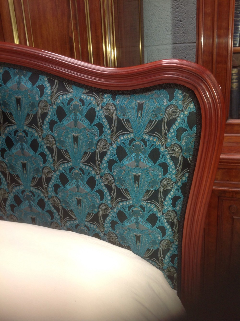 MAHOGANY FRENCH UPHOLSTERED BED View VI