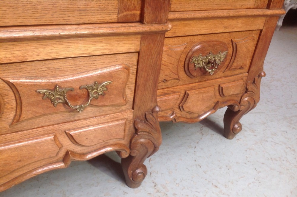 CARVED OAK FRENCH TRIPLE ARMOIRE View X