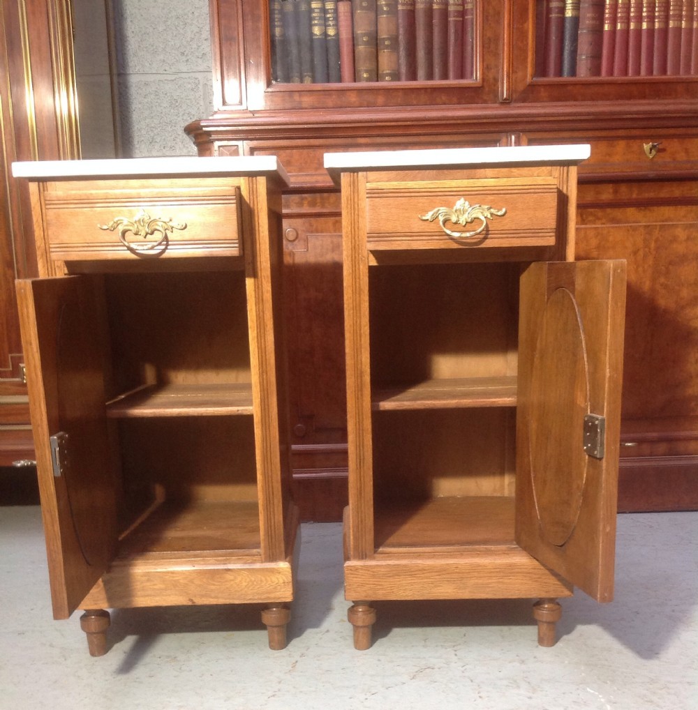 PAIR OF OAK FRENCH BEDSIDE CABINETS View VIII
