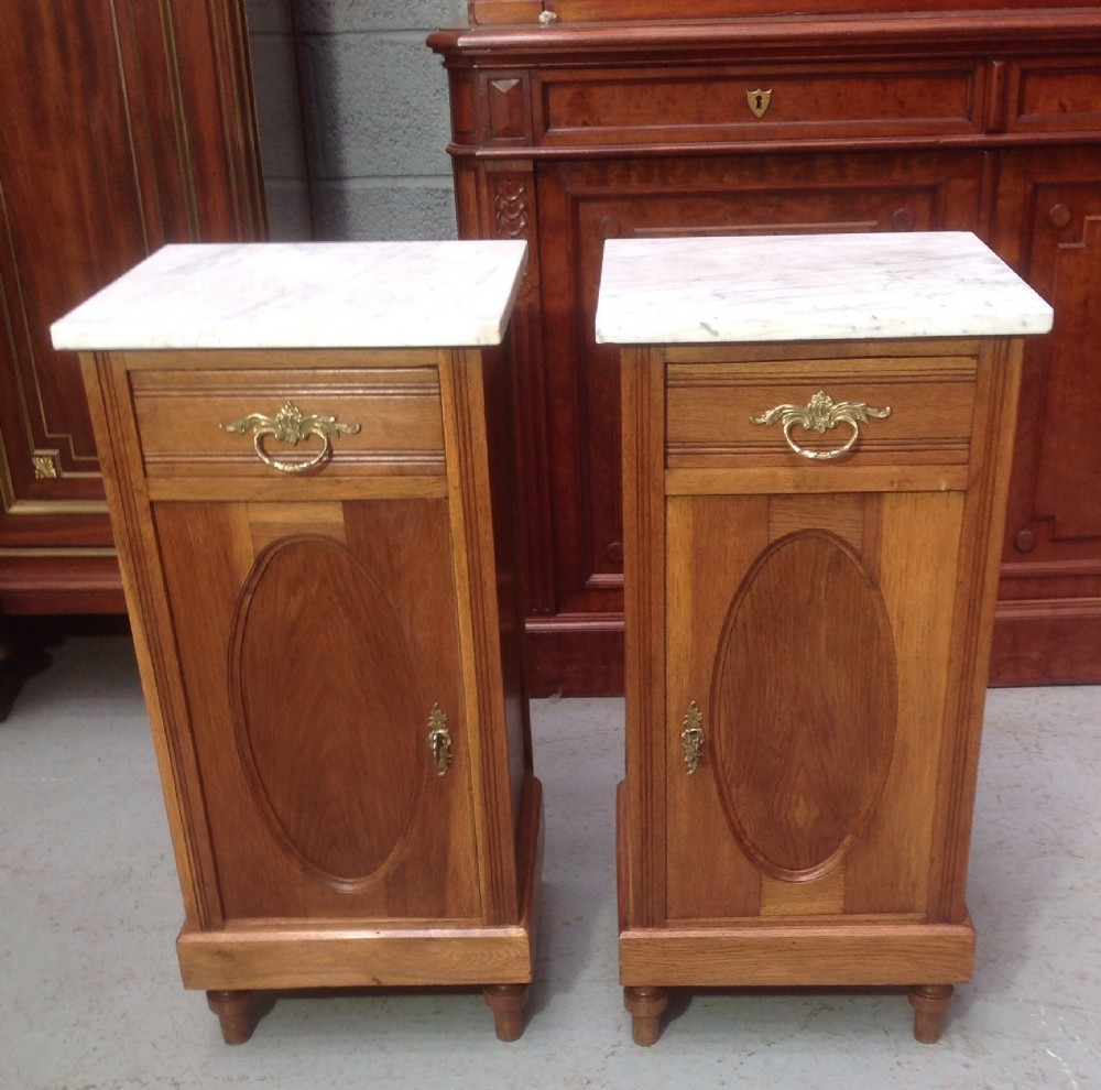 PAIR OF OAK FRENCH BEDSIDE CABINETS View IX