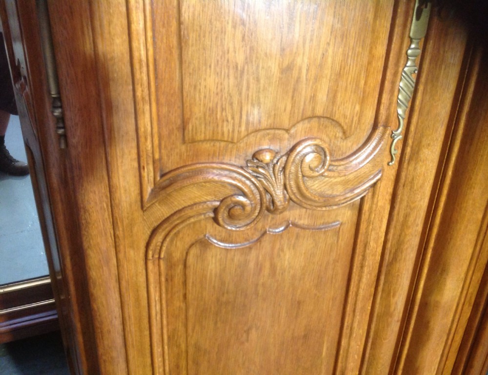BREAKFRONT OAK FRENCH ARMOIRE View II