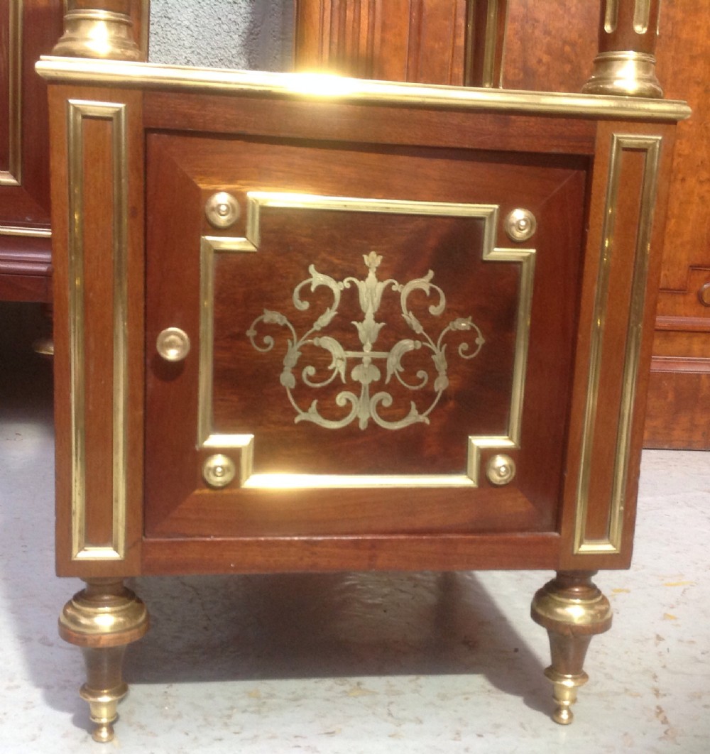MAHOGANY AND BRASS SIDE CABINET WITH BOULE INLAYS View VI