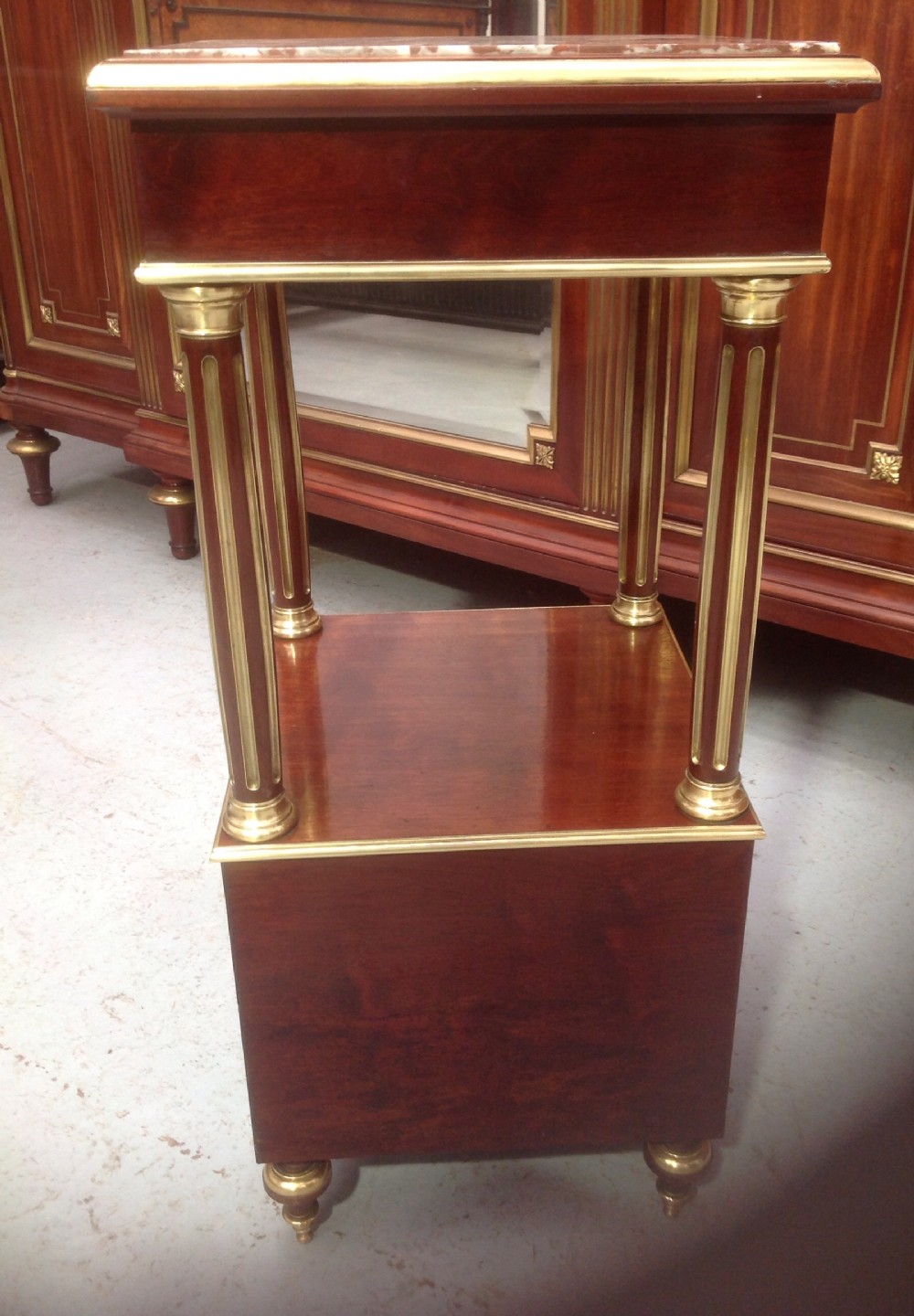 MAHOGANY AND BRASS SIDE CABINET WITH BOULE INLAYS View IX