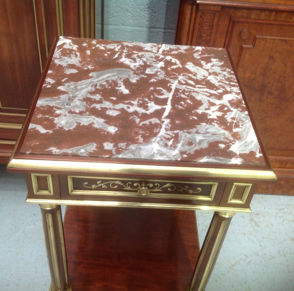 MAHOGANY AND BRASS SIDE CABINET WITH BOULE INLAYS View X