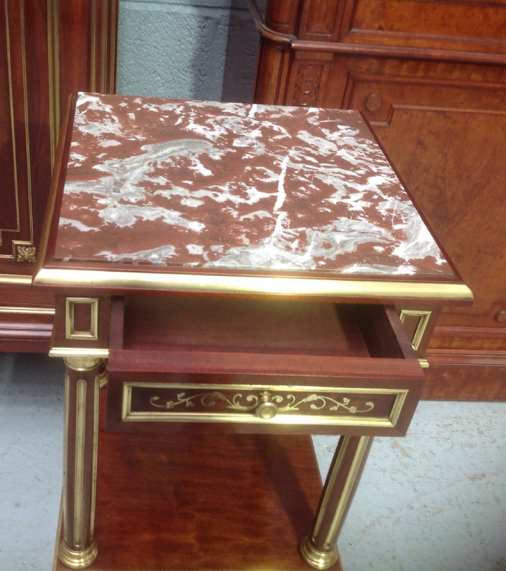 MAHOGANY AND BRASS SIDE CABINET WITH BOULE INLAYS View XI