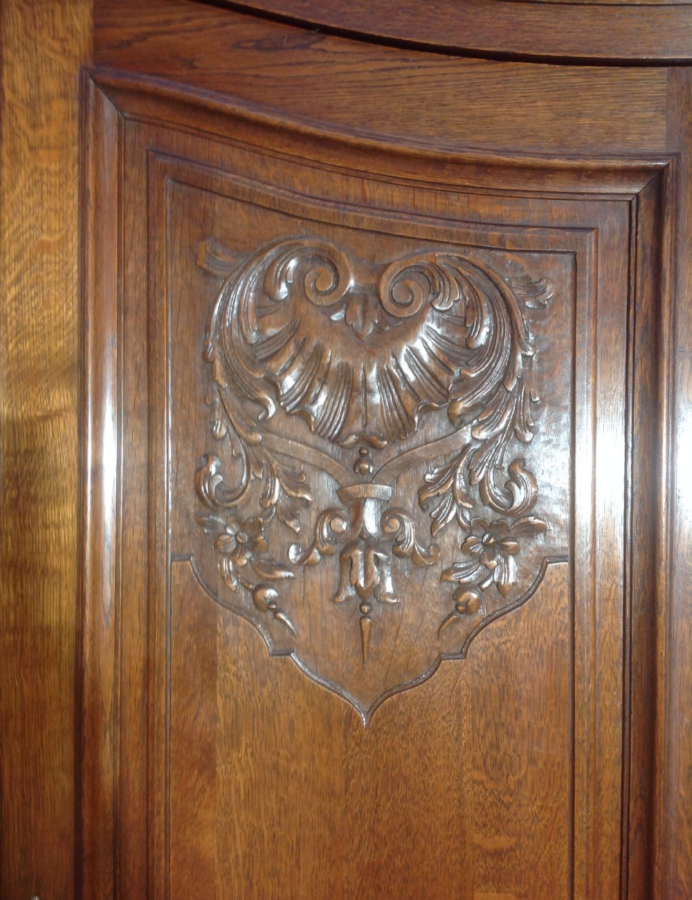 CARVED OAK FRENCH  FITTED ARMOIRE View II