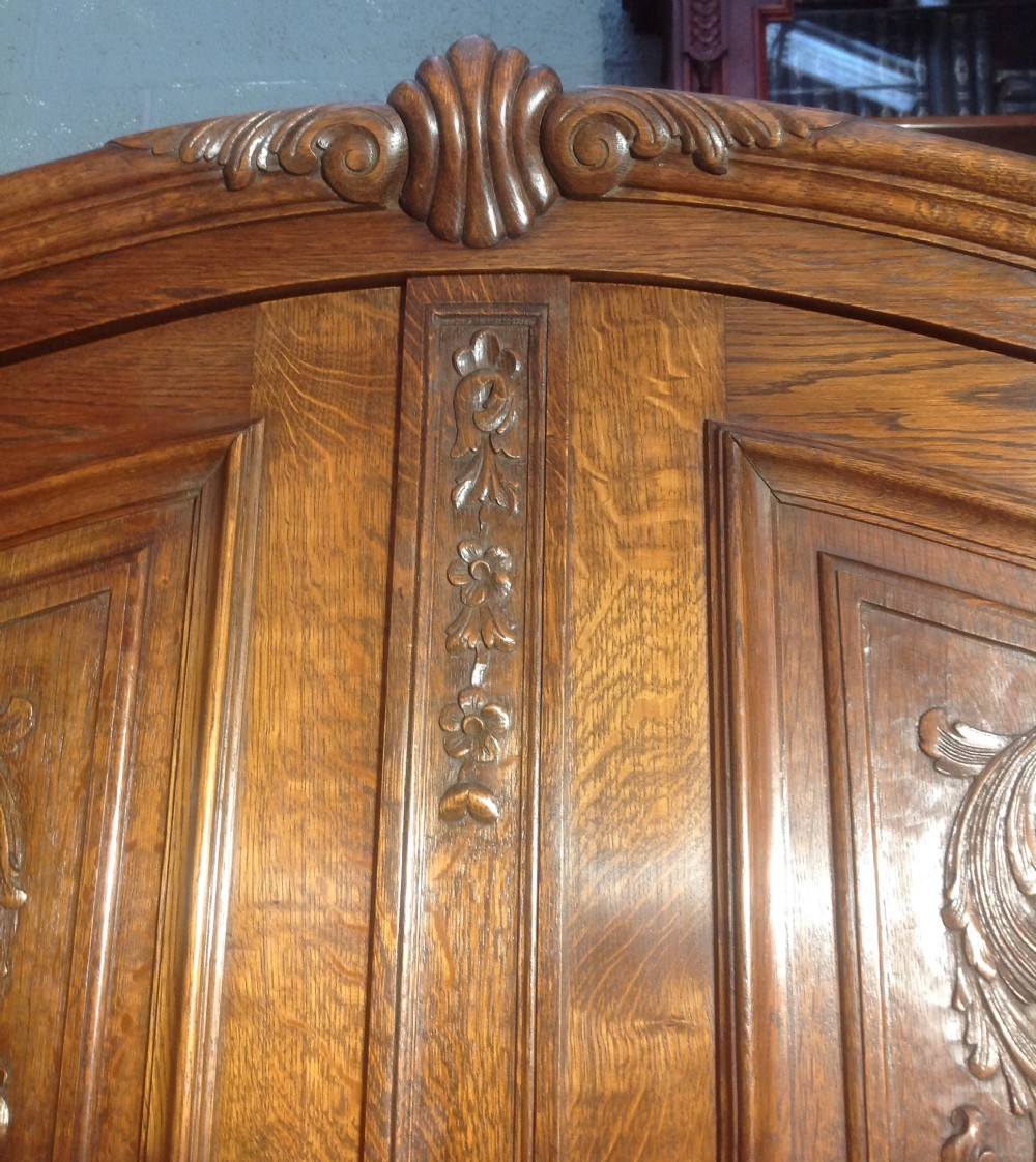 CARVED OAK FRENCH  FITTED ARMOIRE View III