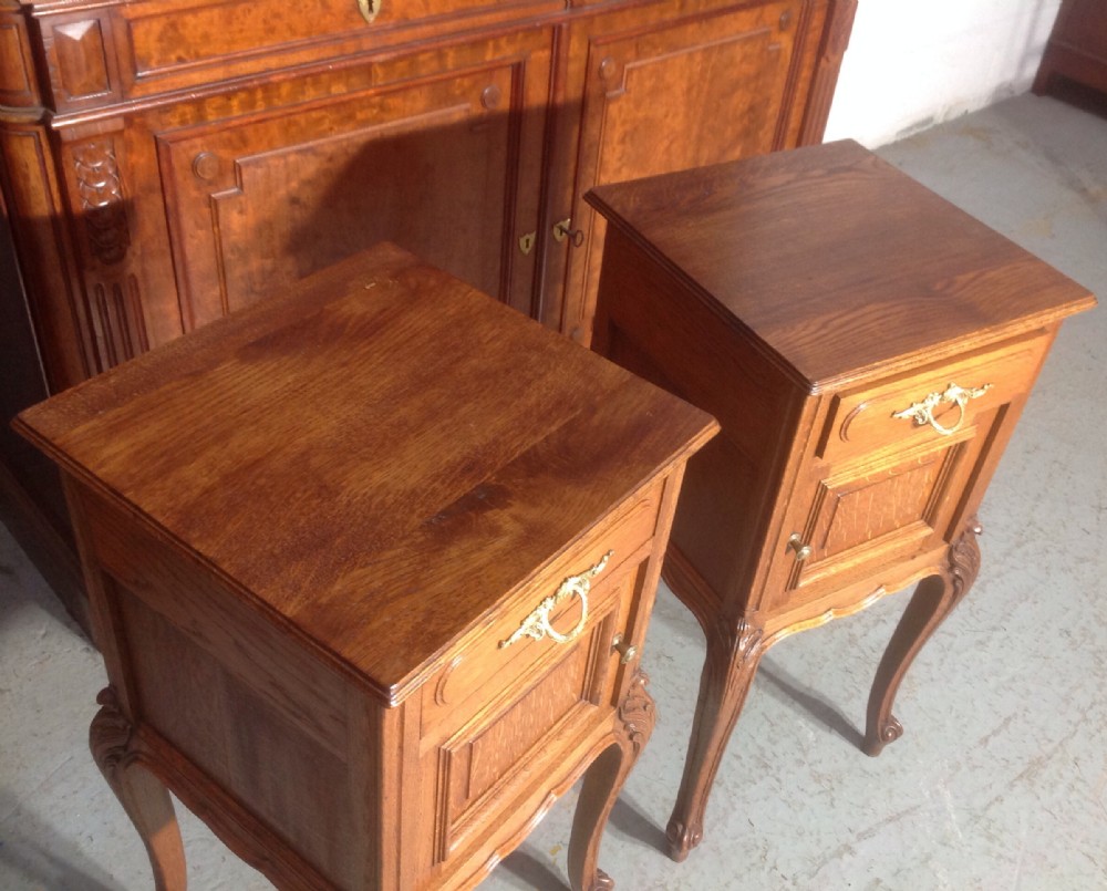 PAIR OF OAK OAK FRENCH BEDSIDE CABINETS View III