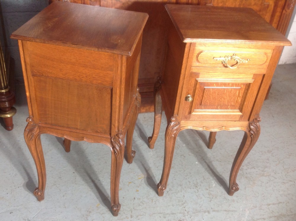 PAIR OF OAK OAK FRENCH BEDSIDE CABINETS View VII