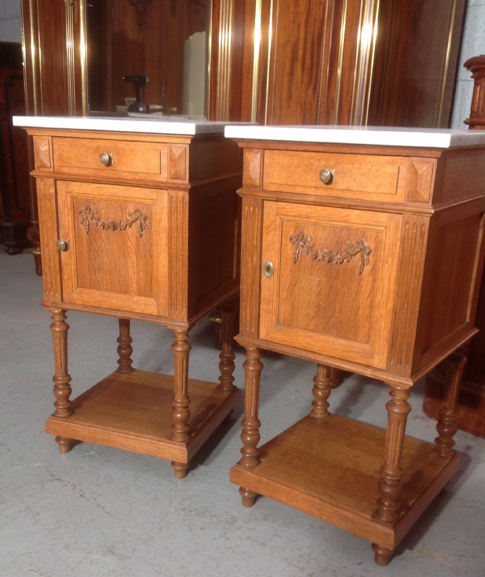 PAIR OF FRENCH OAK BEDSIDE CABINETS View II