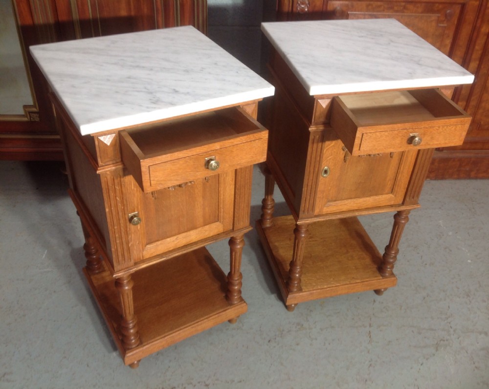 PAIR OF FRENCH OAK BEDSIDE CABINETS View V
