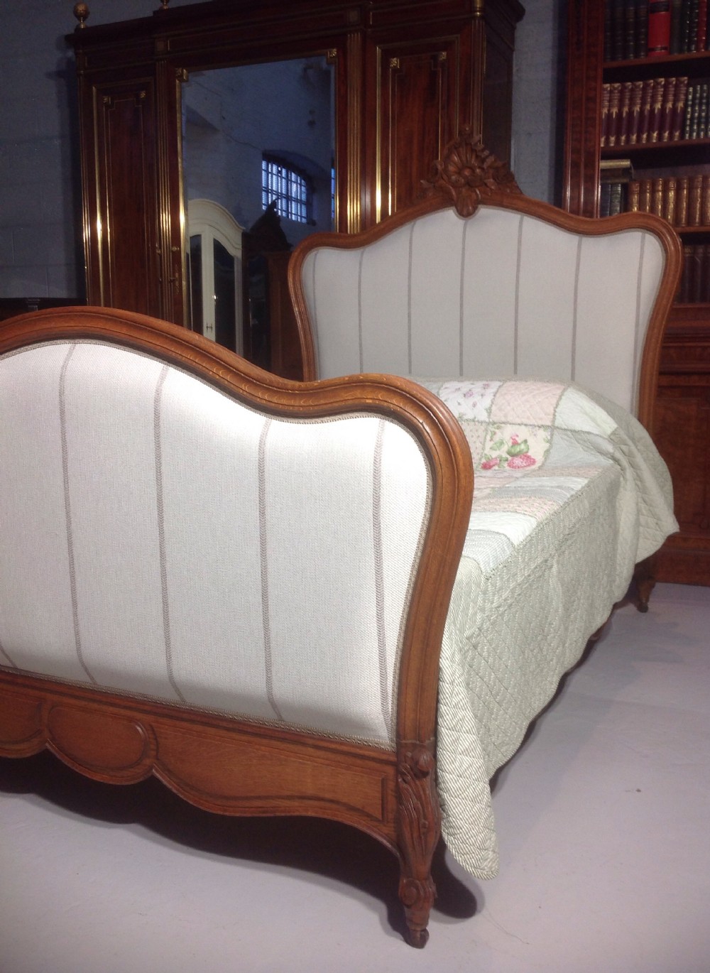 FRENCH OAK UPHOLSTERED BED View VI