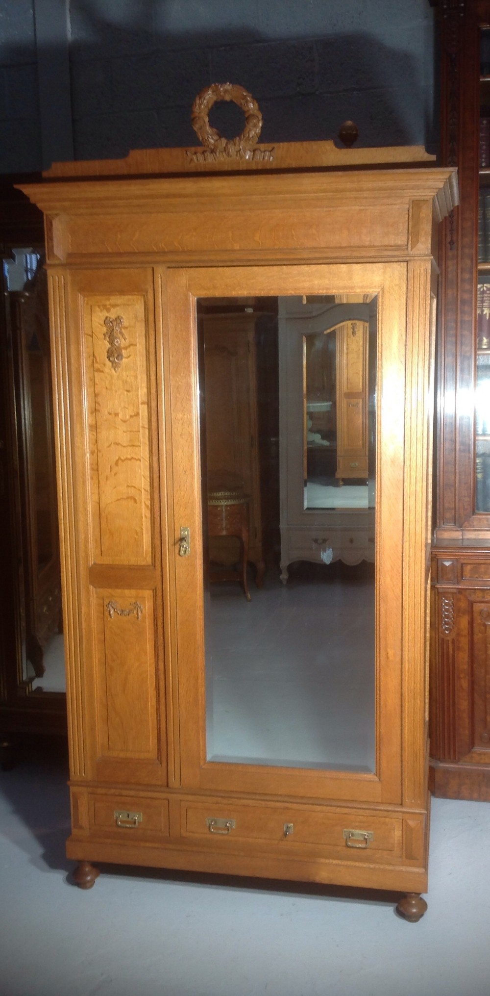 CARVED OAK FRENCH ARMOIRE View II