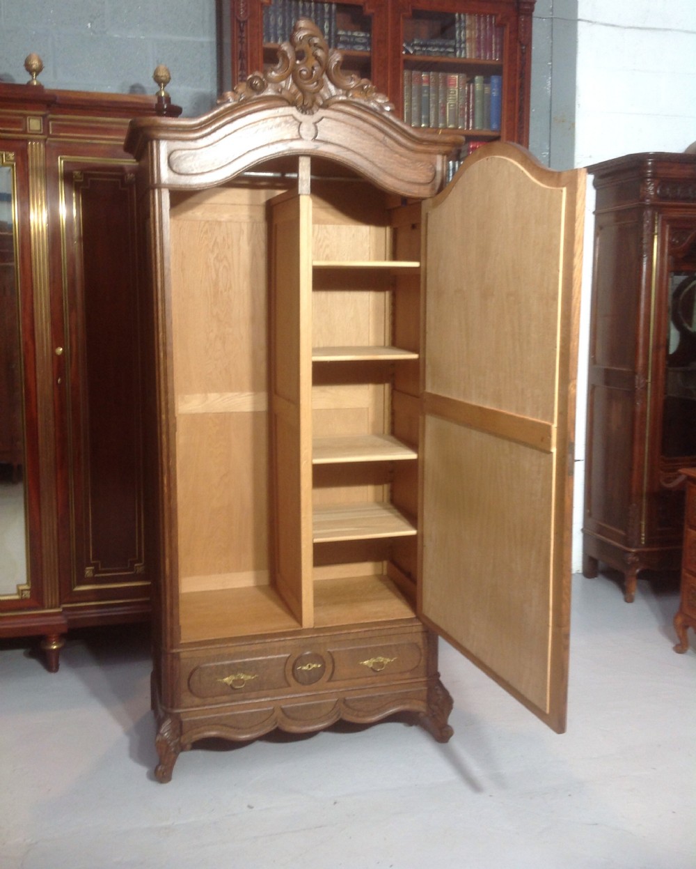 CARVED OAK FRENCH ARMOIRE View IV