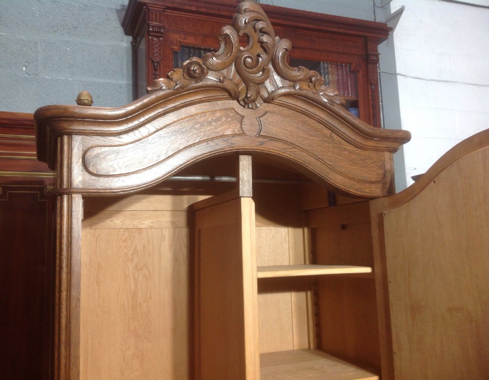 CARVED OAK FRENCH ARMOIRE View V