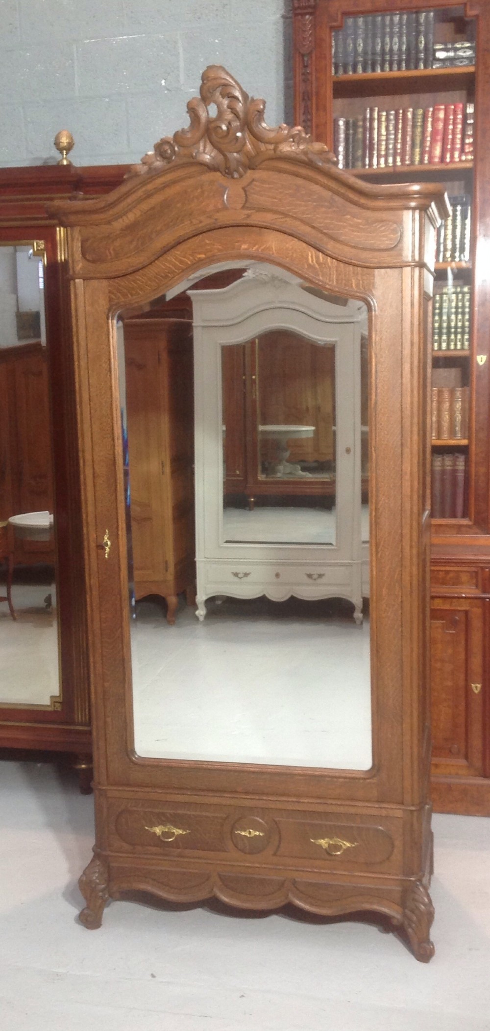 CARVED OAK FRENCH ARMOIRE View X