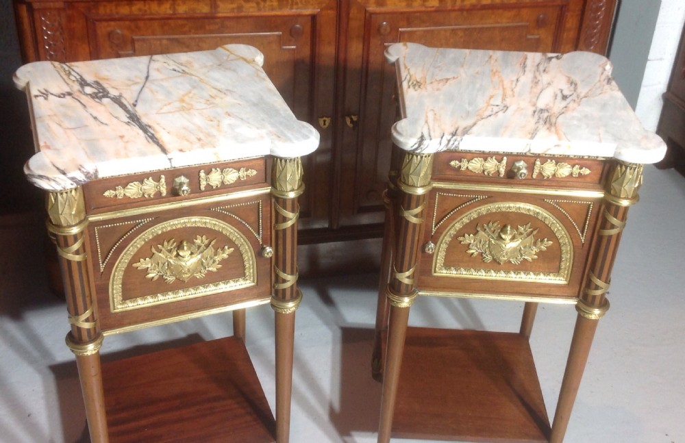 STUNNING PAIR OF FRENCH BEDSIDE CABINETS View VIII