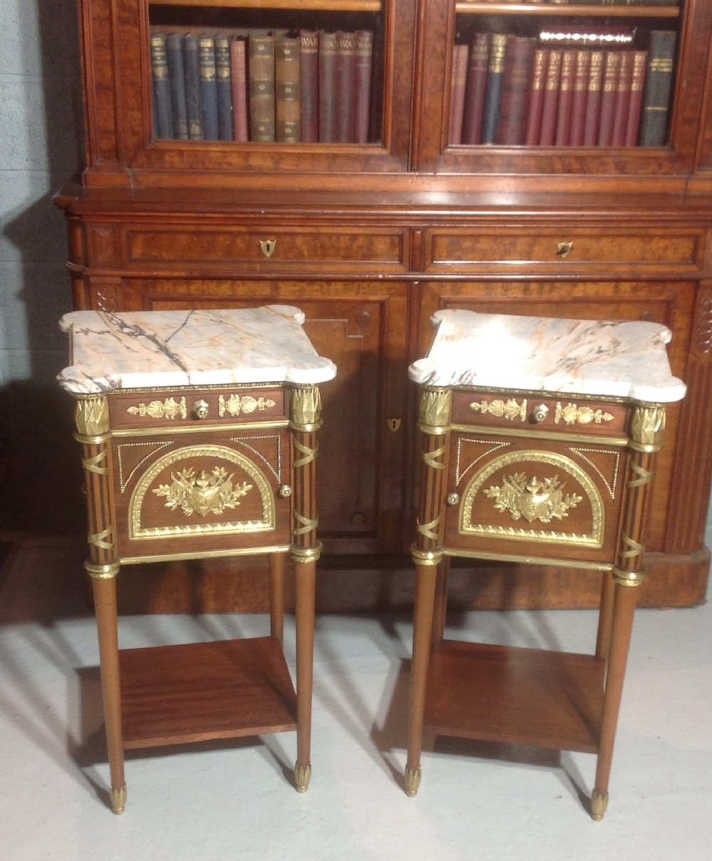 STUNNING PAIR OF FRENCH BEDSIDE CABINETS View XVI