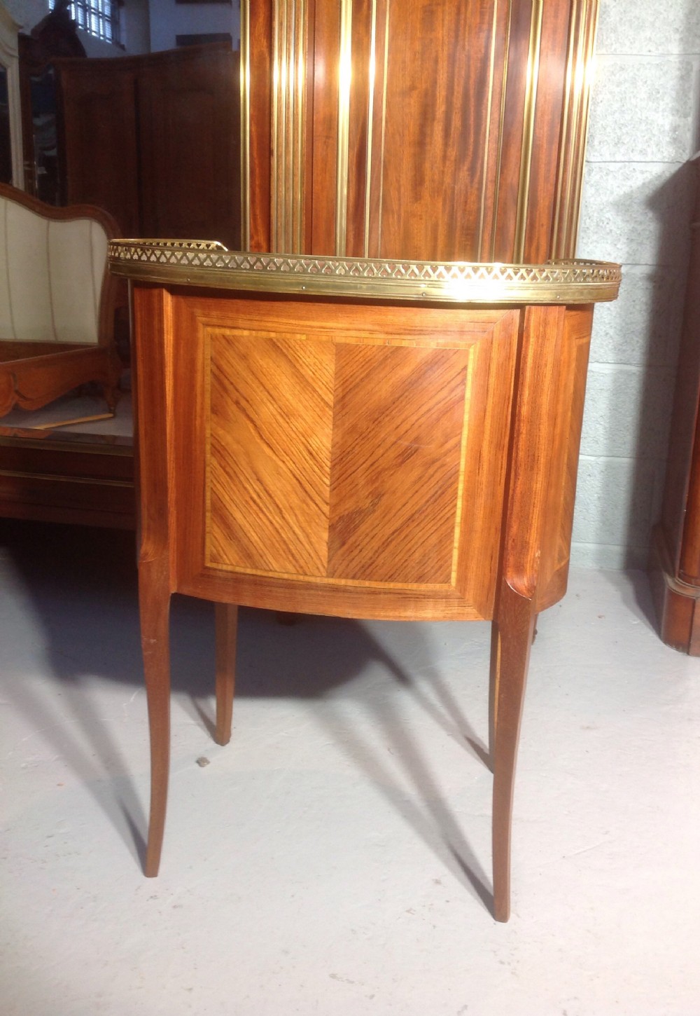 INLAID FRENCH MARBLE TOP SIDE CABINET View III