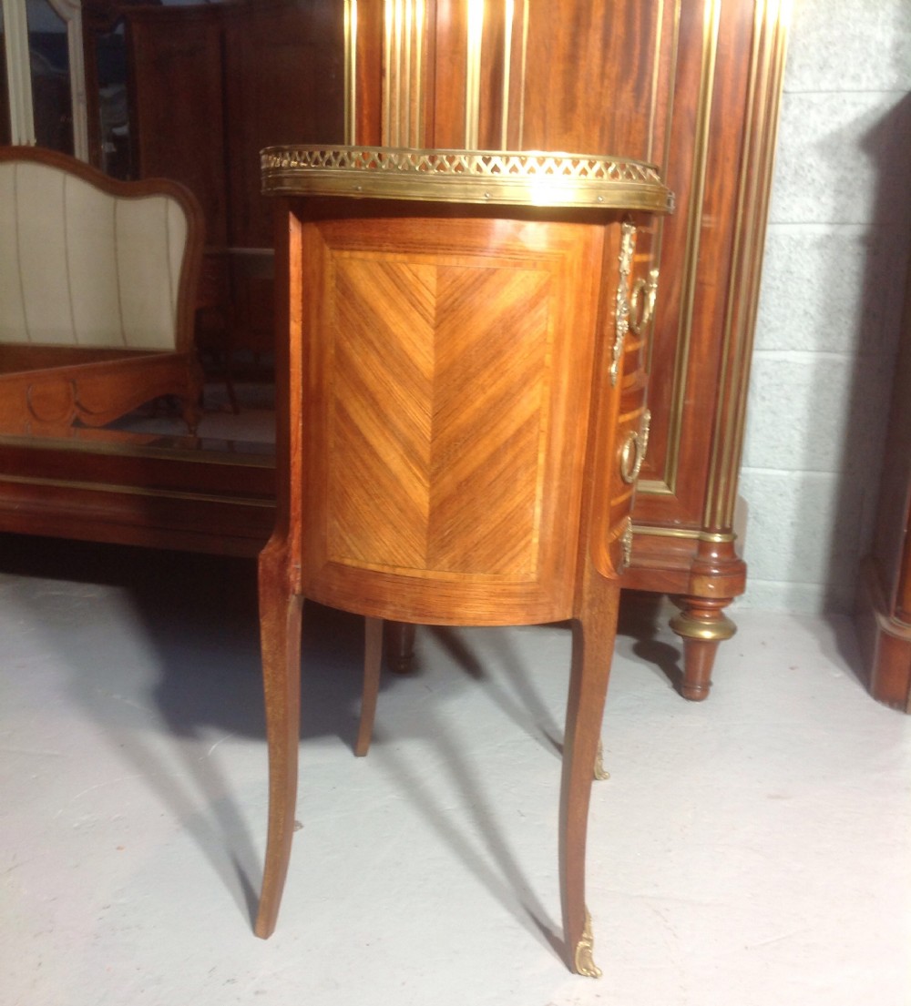 INLAID FRENCH MARBLE TOP SIDE CABINET View IV