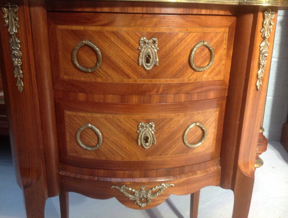 INLAID FRENCH MARBLE TOP SIDE CABINET View VI