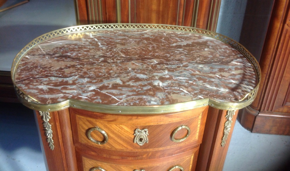 INLAID FRENCH MARBLE TOP SIDE CABINET View VIII