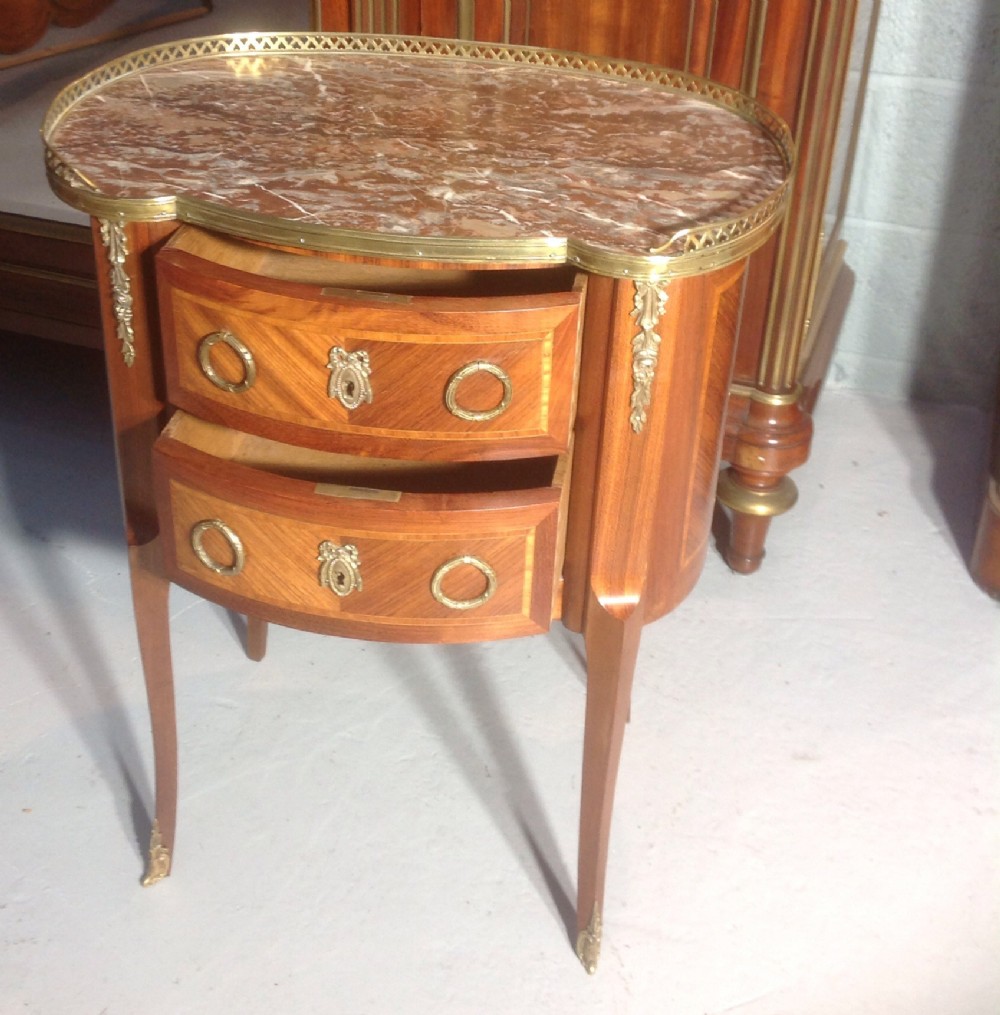 INLAID FRENCH MARBLE TOP SIDE CABINET View IX