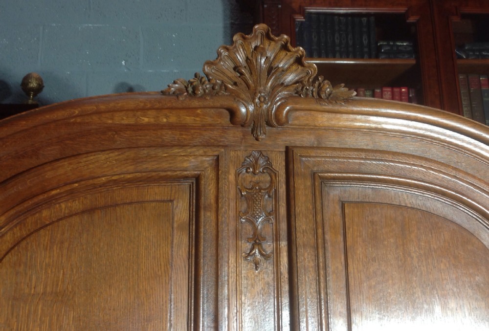 CARVED FRENCH OAK ARMOIRE View II