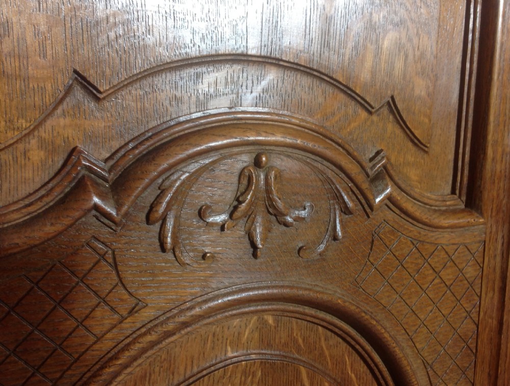 CARVED FRENCH OAK ARMOIRE View IV