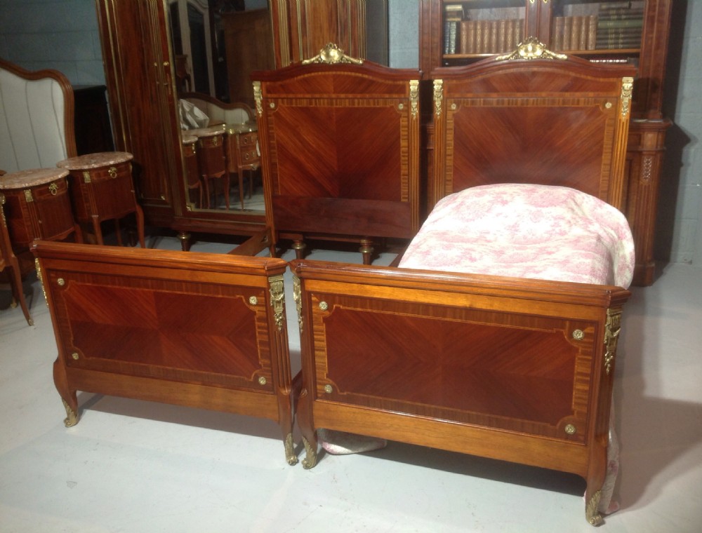 STUNNING PAIR OF INLAID FRENCH BEDS