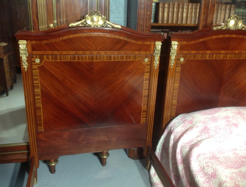 STUNNING PAIR OF INLAID FRENCH BEDS View III