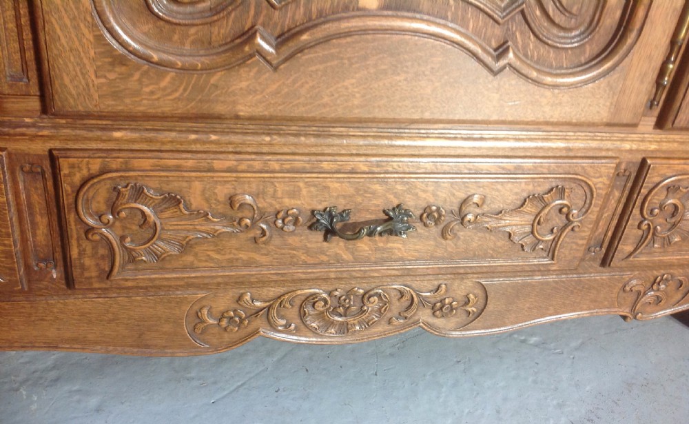 STUNNING PAIR OF FRENCH CARVED OAK ARMOIRES View VII