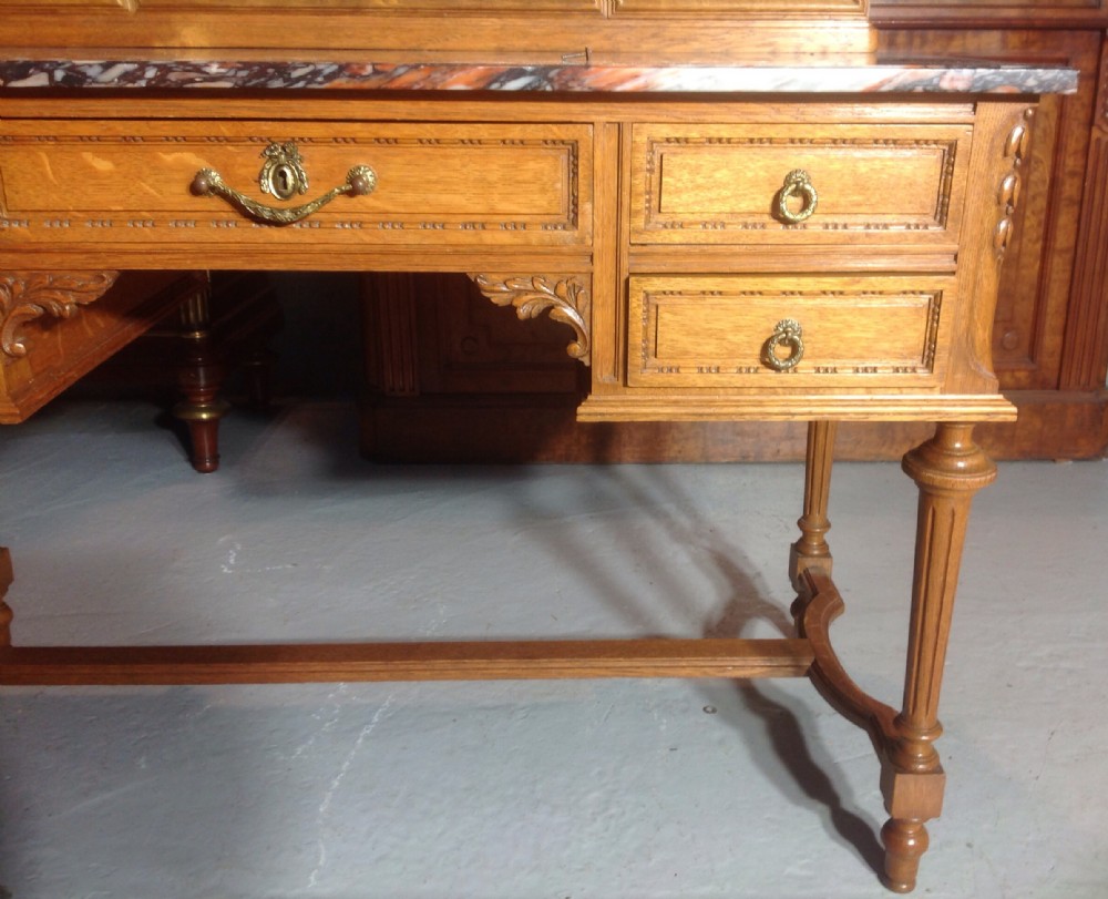 MARBLE TOPPED FRENCH OAK DRESSING TABLE View II