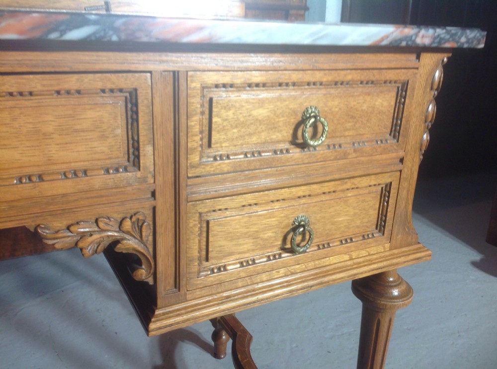MARBLE TOPPED FRENCH OAK DRESSING TABLE View IV