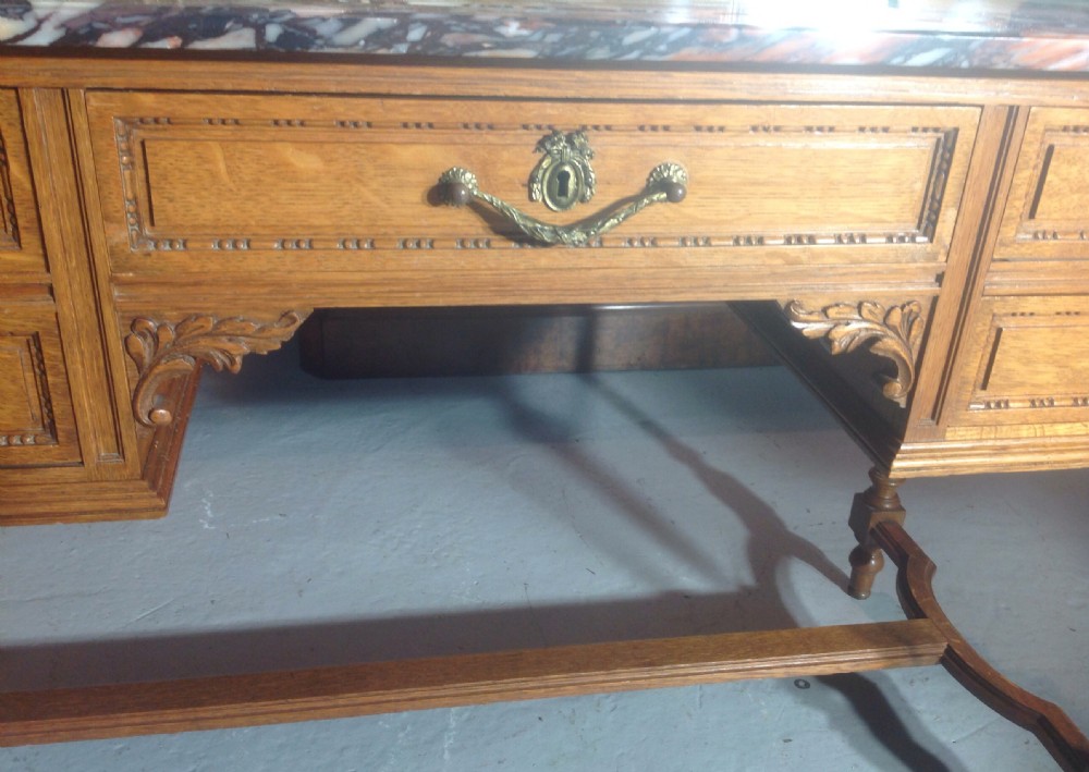 MARBLE TOPPED FRENCH OAK DRESSING TABLE View V