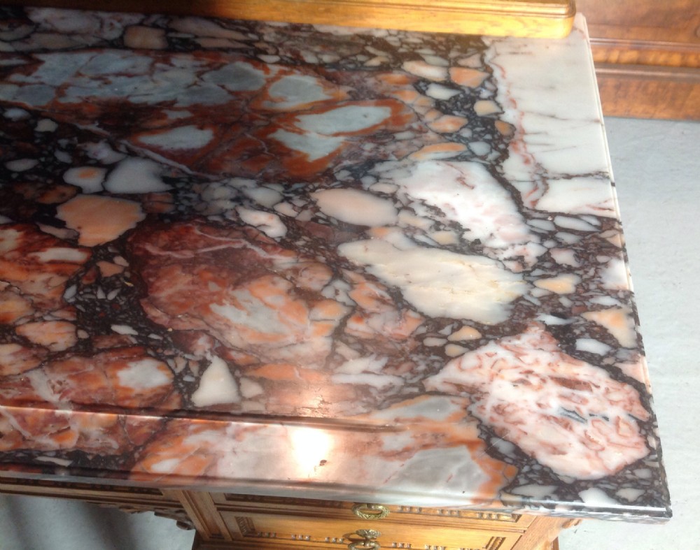 MARBLE TOPPED FRENCH OAK DRESSING TABLE View VI