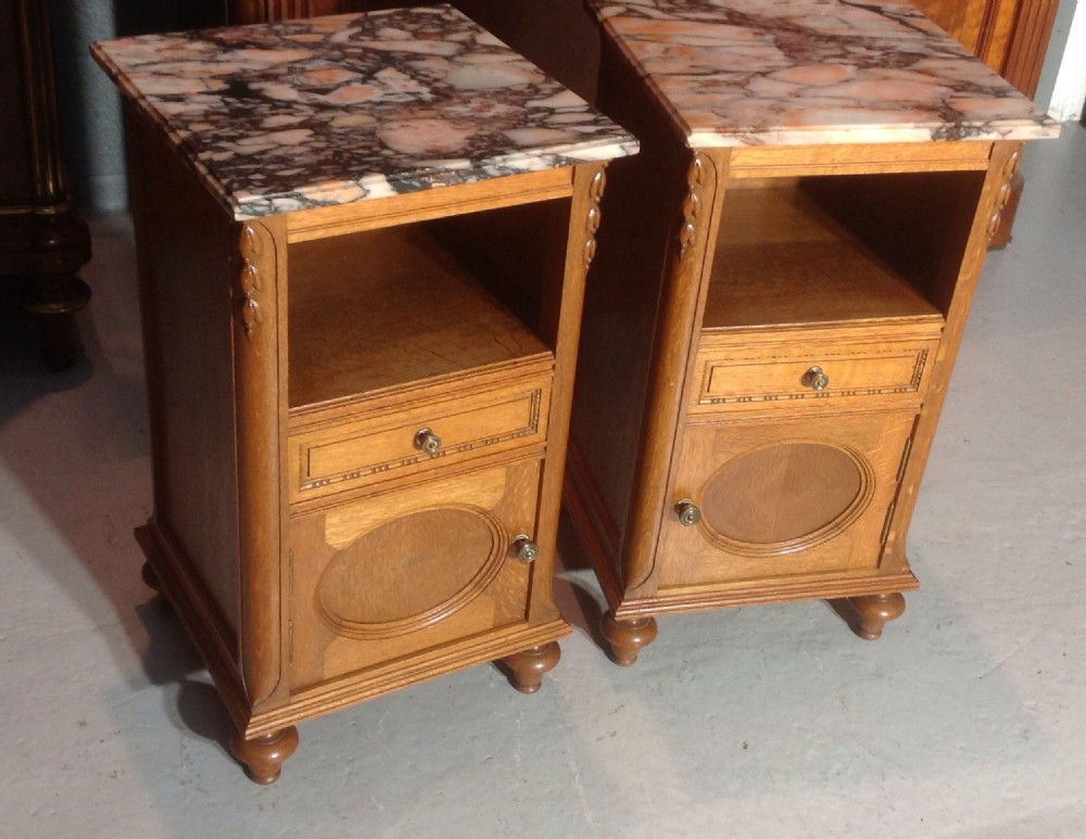 PAIR OF FRENCH OAK BEDSIDE CABINETS