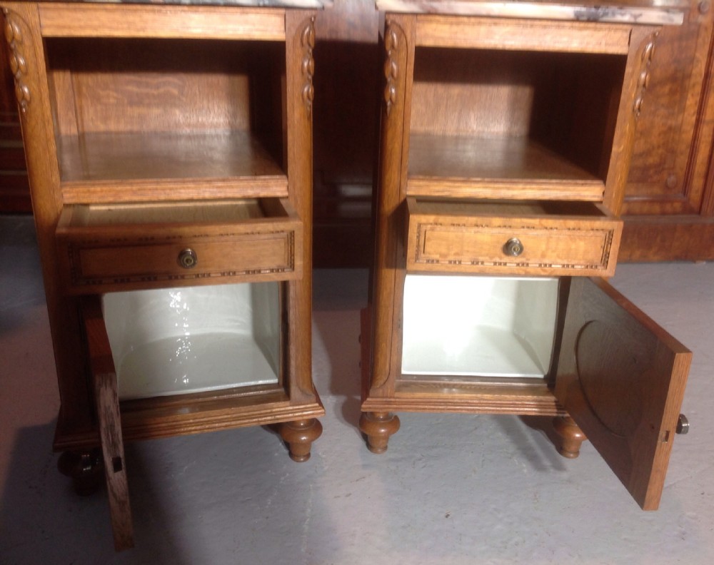 PAIR OF FRENCH OAK BEDSIDE CABINETS View V