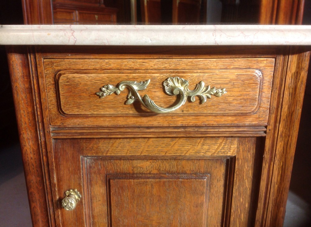PAIR OF CARVED OAK FRENCH BEDSIDE CABINETS View V