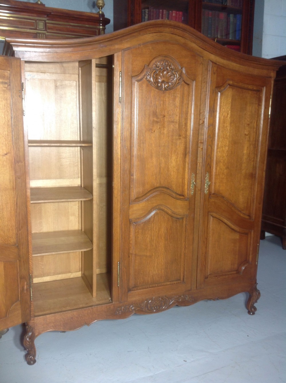 CARVED OAK FRENCH ARMOIRE View IX