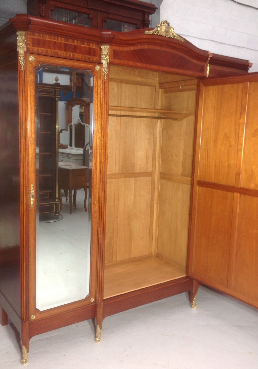 LARGE FRENCH MAHOGANY ARMOIRE View VII