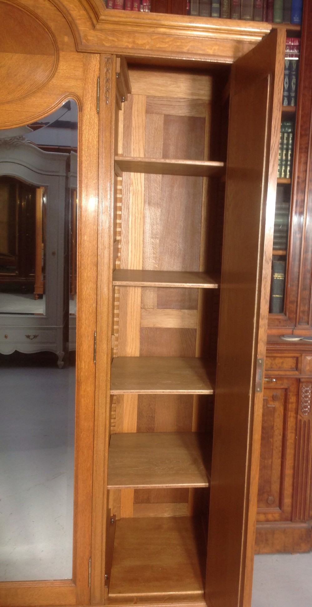 CARVED OAK FRENCH ARMOIRE View VI