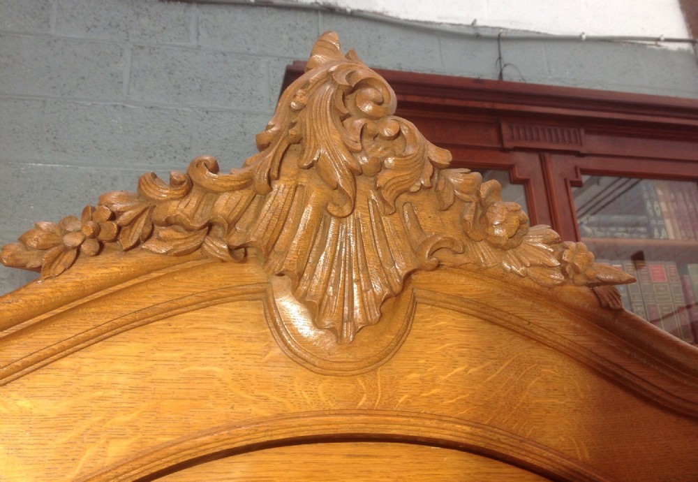 CARVED LIGHT OAK FRENCH FITTED ARMOIRE View III