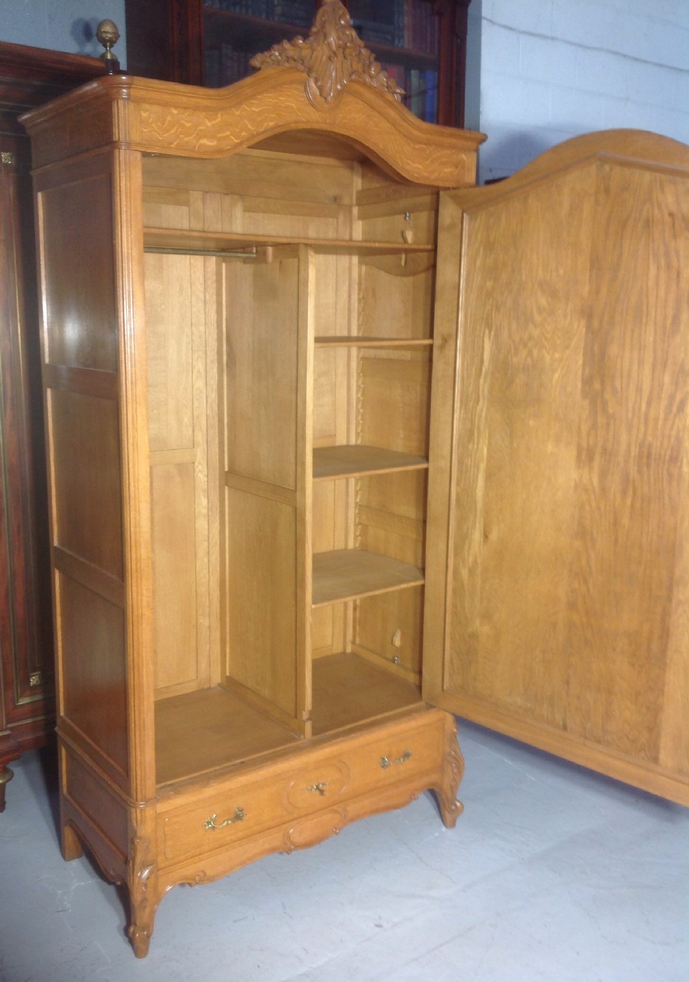 CARVED LIGHT OAK FRENCH FITTED ARMOIRE View VI