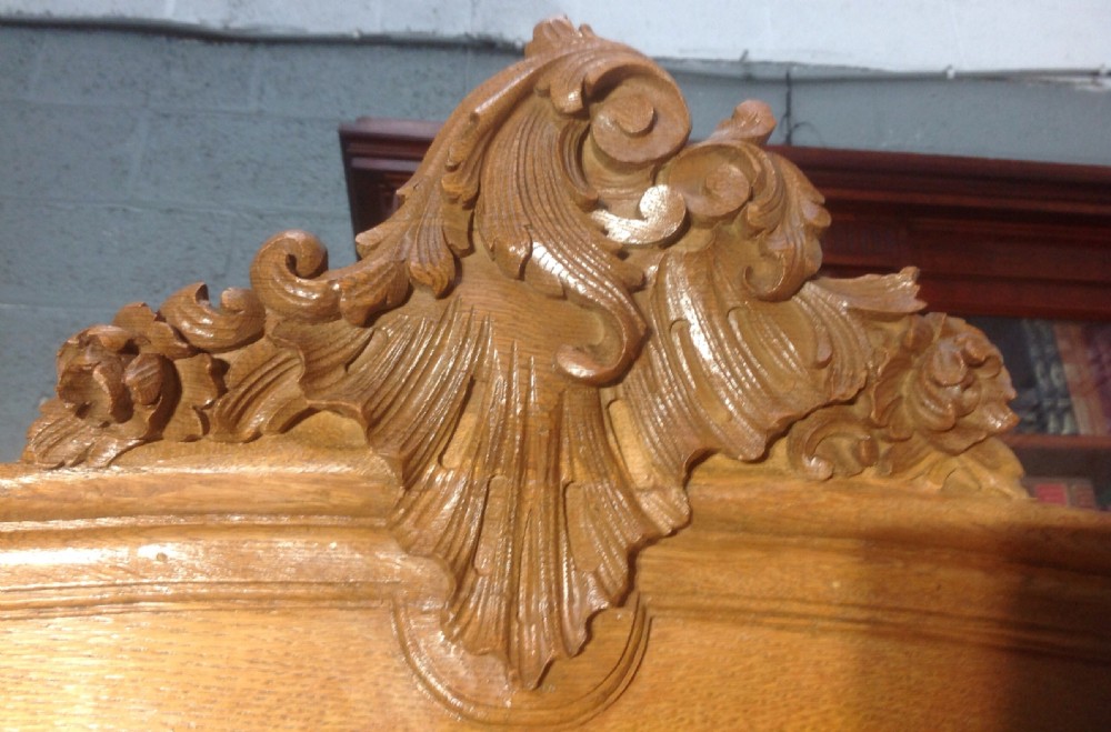 CARVED LIGHT OAK FRENCH ARMOIRE View II