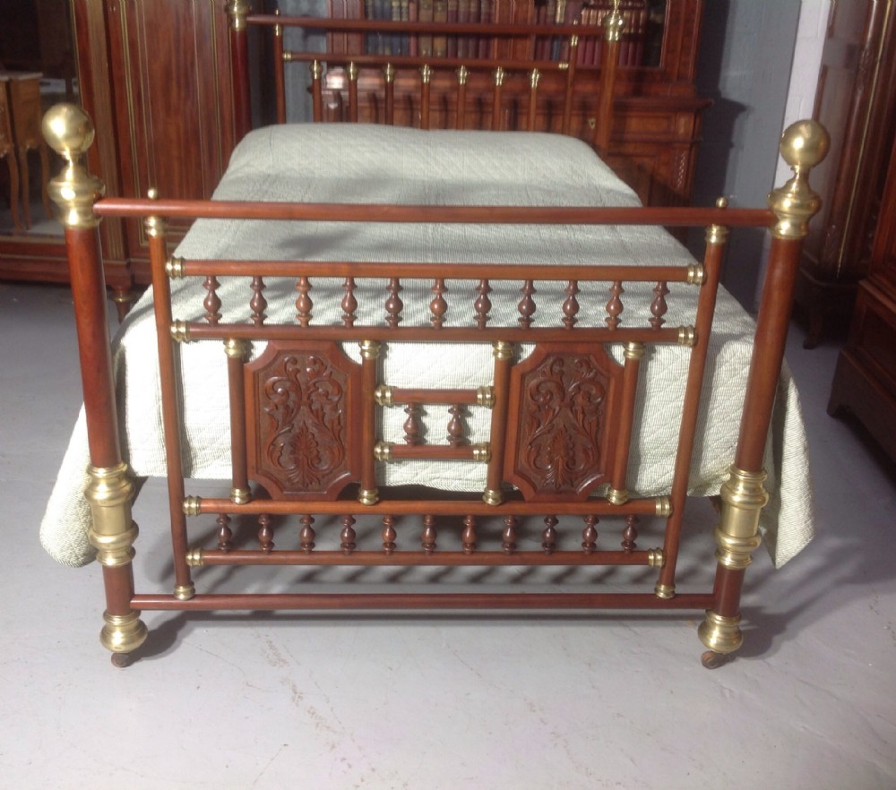 BRASS AND MAHOGANY BED View III