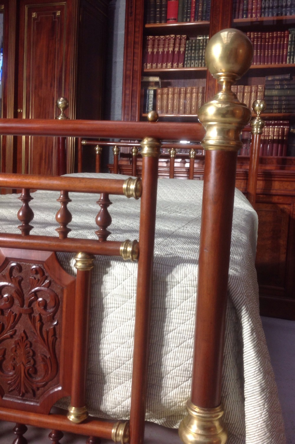 BRASS AND MAHOGANY BED View V