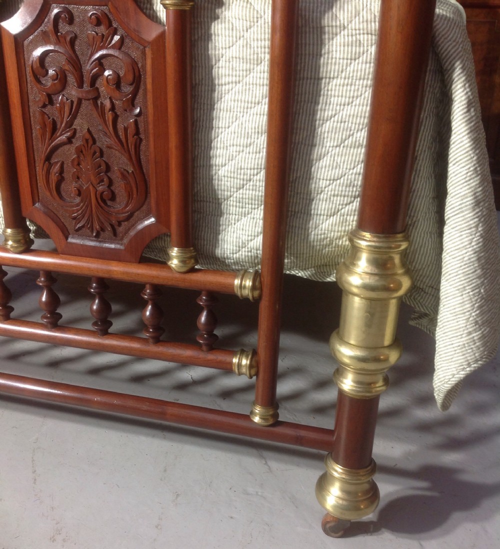 BRASS AND MAHOGANY BED View VI