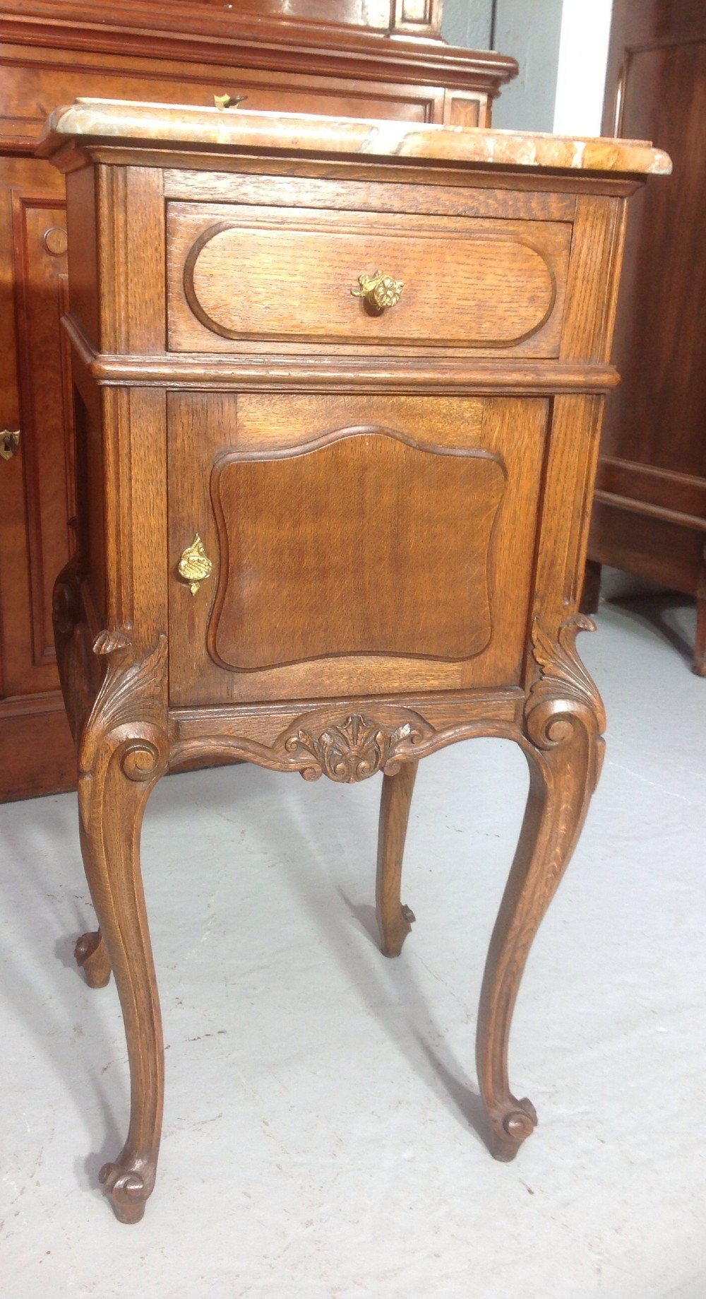 PAIR OF FRENCH OAK BEDSIDE CABINETS  View II